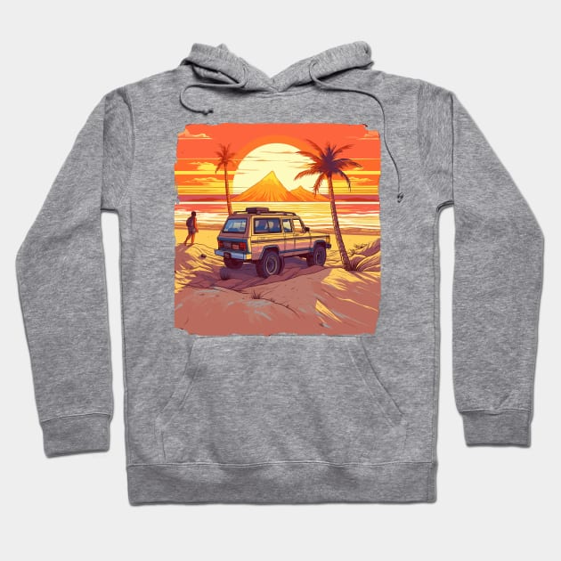 Relaxing Stroll Along the Beach Hoodie by Synth Print